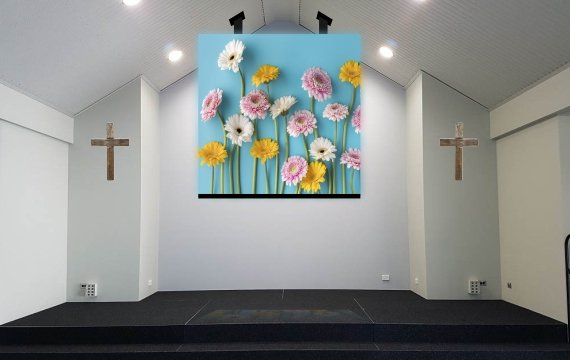 church led wall-installation