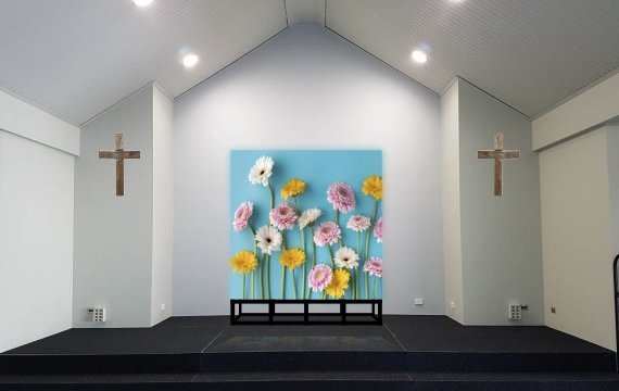 church led wall installations