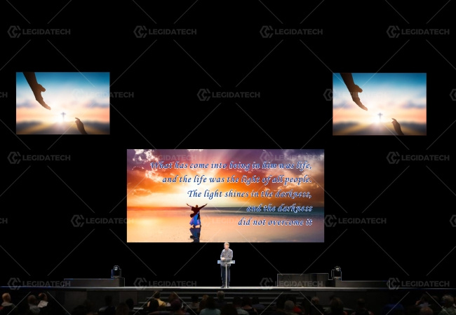 Church LED Panel-P2.52.88×1.92m(side)+ 6.08×2.88m(backdrop)+2.88×1.92m(side)