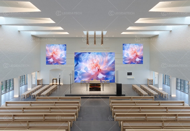 stage church screen-1.92×1.92m(side)+ 3.84×2.88m(backdrop)+1.92×1.92m(side)