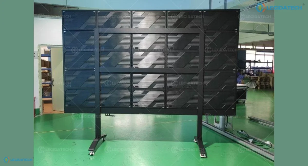 All-in-one LED display for church - rear view of an all-in-one COB unit showing the module backs and the chassis