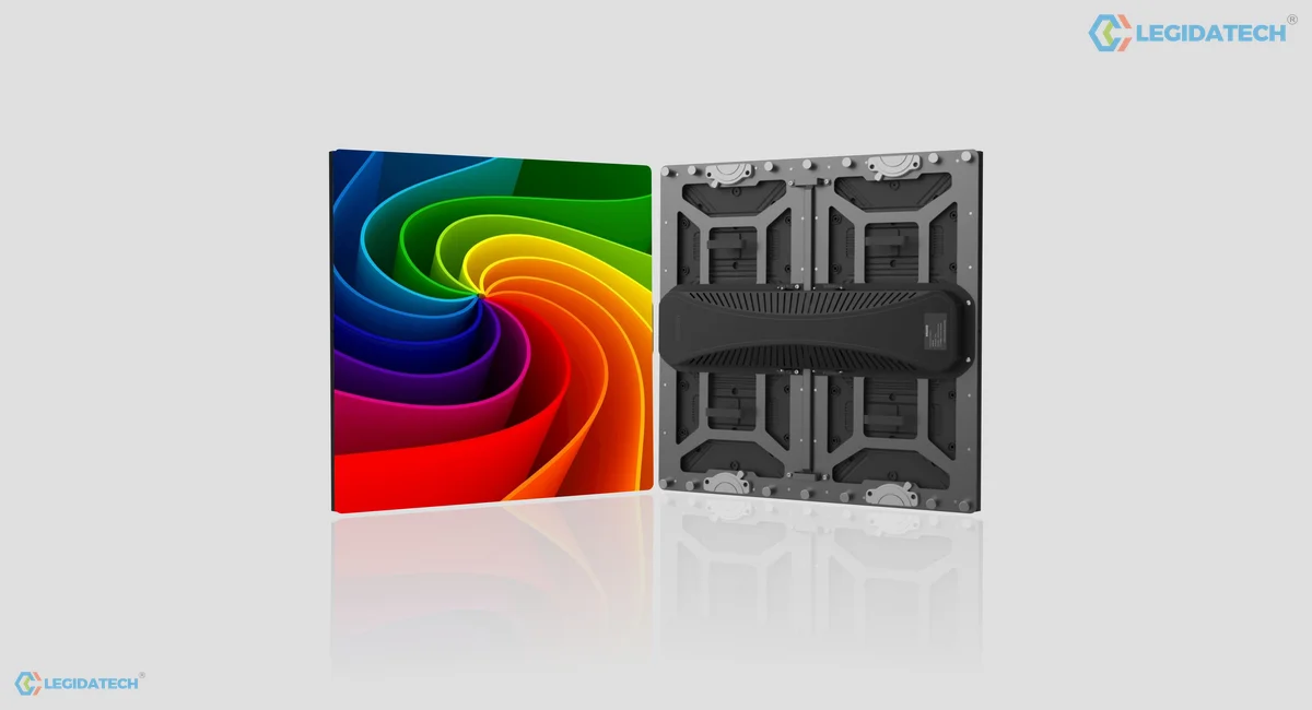 COB LED screen for church - cabinet face and die-cast rear of an indoor COB panel