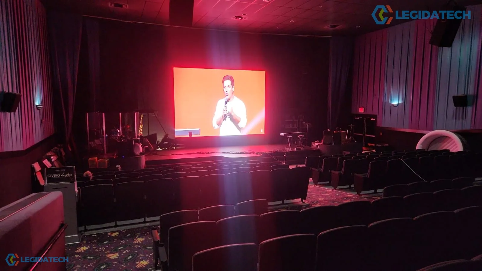 Church event LED screen - audience view of a large church event display