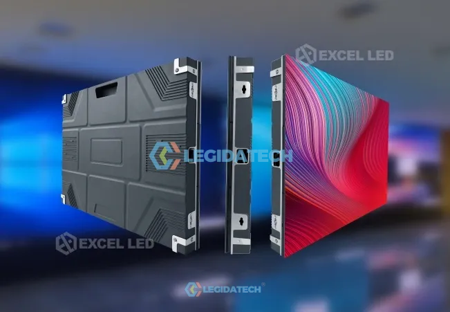 CPS Series 640x480mm small pitch LED display for church - multi-angle product view with lit screen