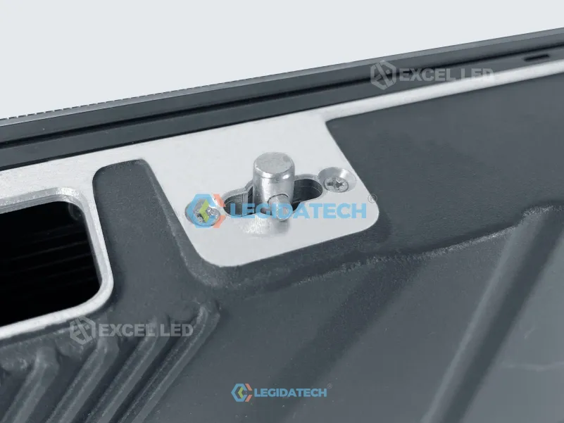 CPS series quick lock hardware detail on small pitch LED display cabinet