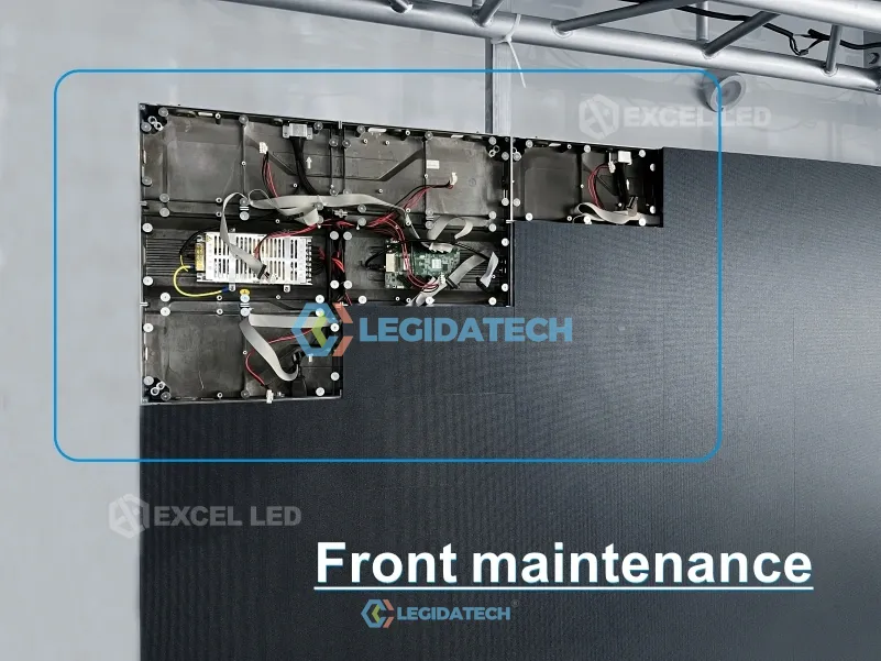 Front service magnetic module removal on CPS series small pitch LED display for church