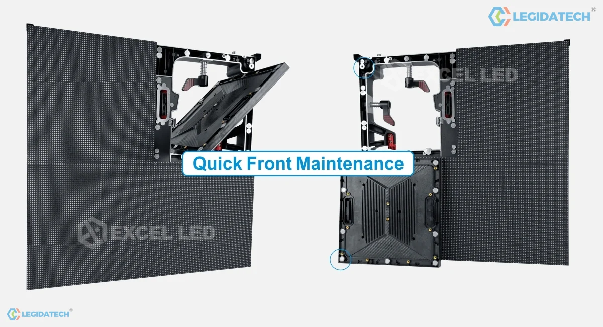 Rental LED screen for church - Enova front maintenance module removal without dismantling the wall