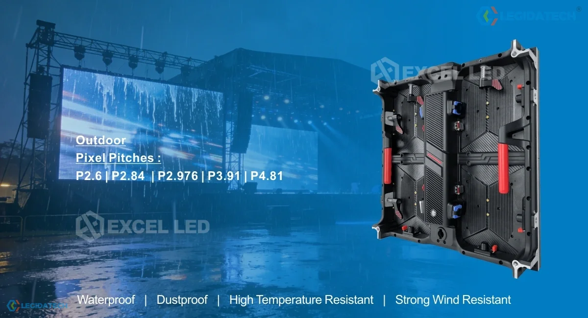Rental LED screen for church - Enova outdoor IP65 500x500mm rental panel for church events