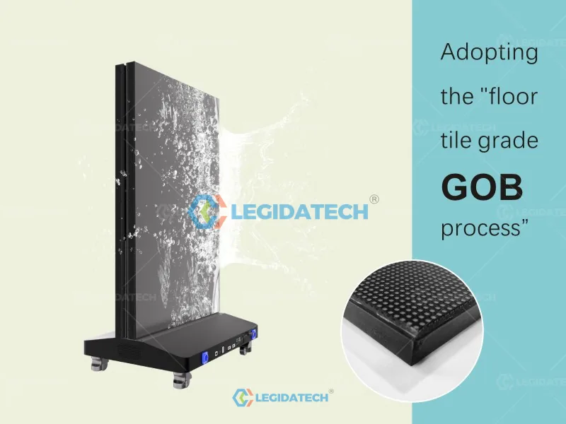 GOB glue-on-board protection on foldable LED poster module