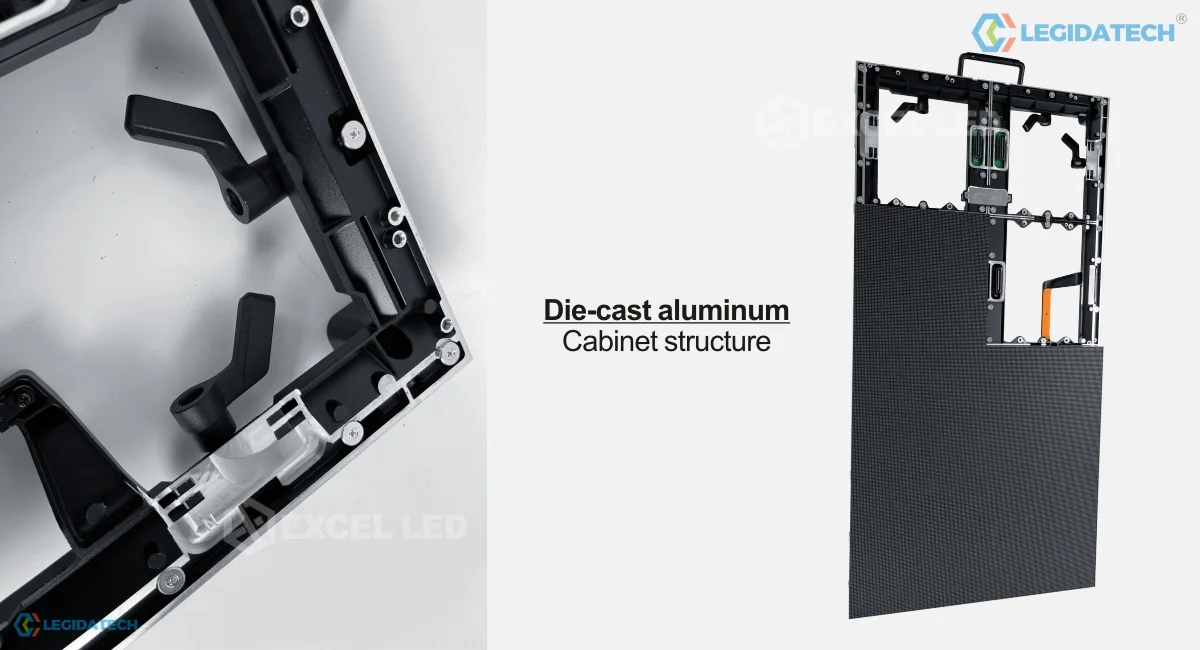 Church event LED screen - Max series reinforced spine frame on a 500x1000mm cabinet