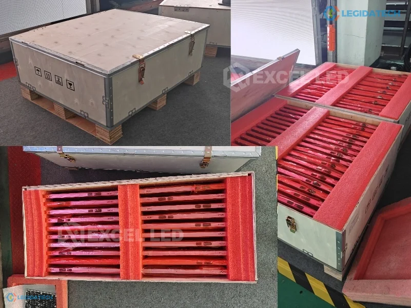 Rental LED screen for church - flight-case packing for international church shipment